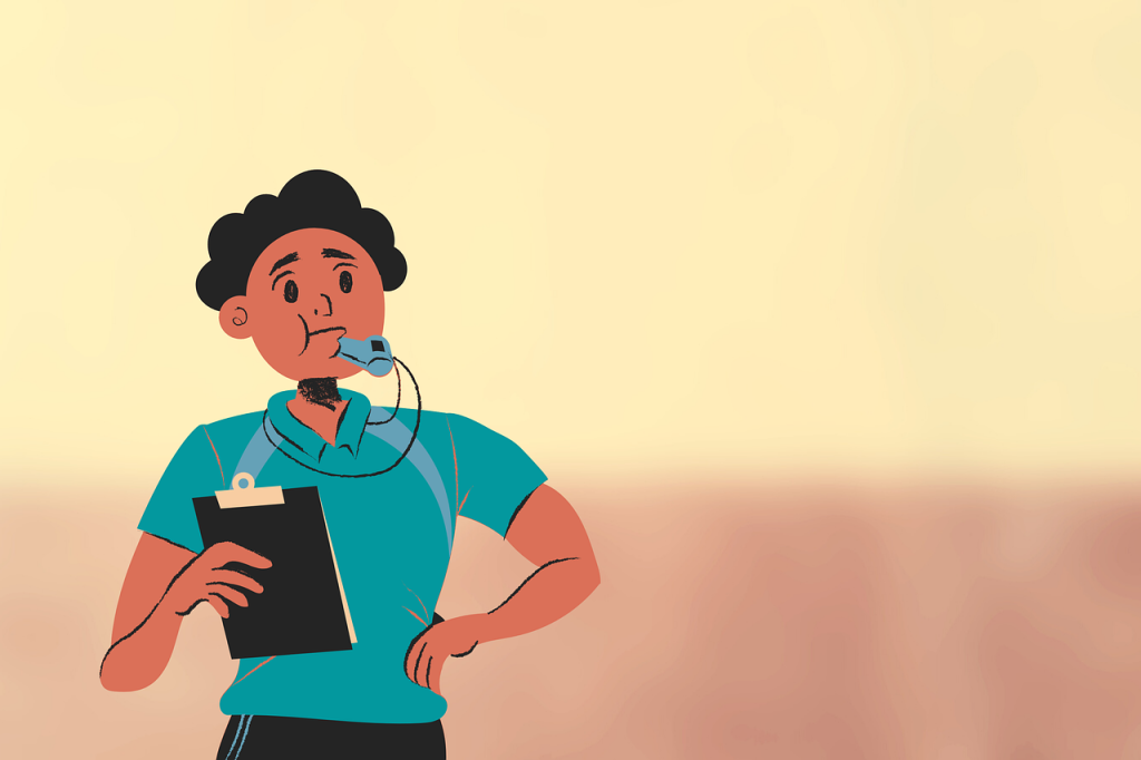 カルテを持っているパーソナルトレーナーのイラスト